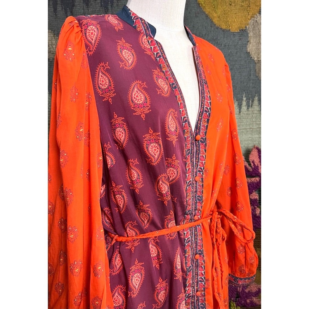 Sundance Paisley Colorblocked Maxi Dress L - Picture 10 of 14